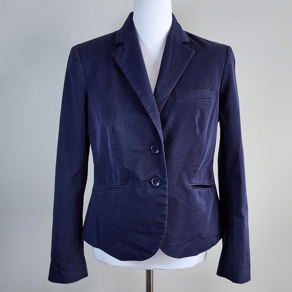 Body by Victoria Blazer Womens 10 Navy Office Preppy Career Work Professional
